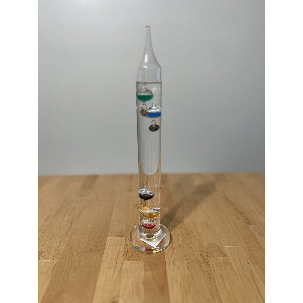 GALILEO THERMOMETER Floating Glass Temperature 12 inches Tall